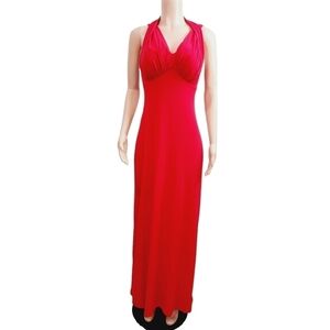 CONNECTED Apparel Beautiful Red Long Strapless Evening Dress Size: 6